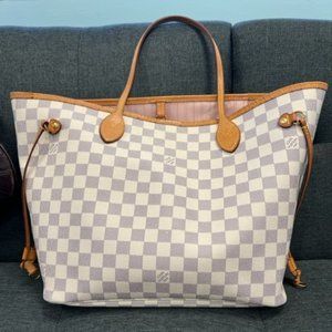 Authentic Louis Vuitton Never Full MM Damier Azur